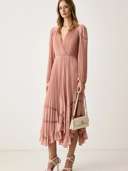 Twinset rochie plisată roz
