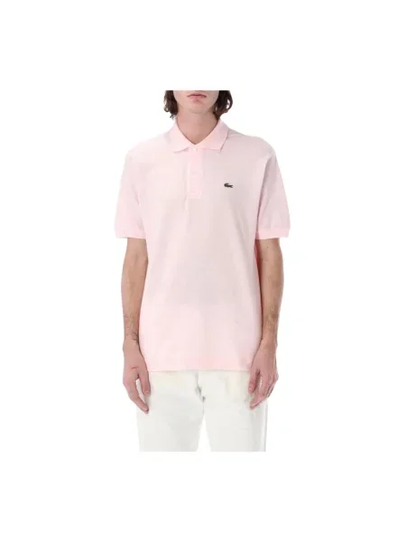 Koszulka polo Regular Fit z czystej bawełny Lacoste różowa