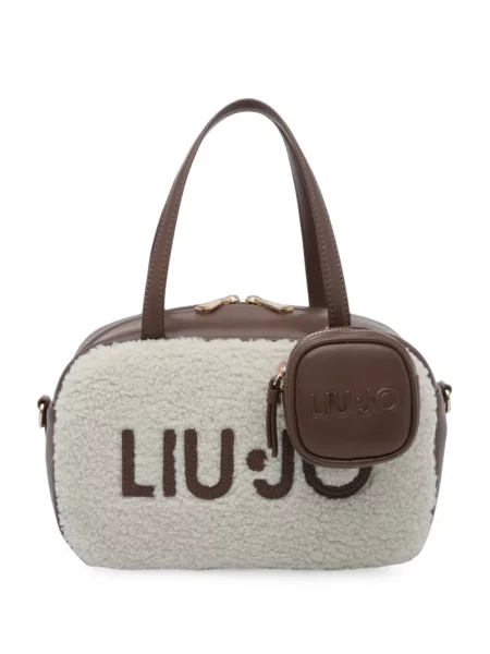 Geantă shopper Liu Jo din piele de oaie cu autograf maro