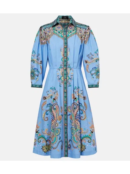 Rochie tip cămașă Etro de costum albastru