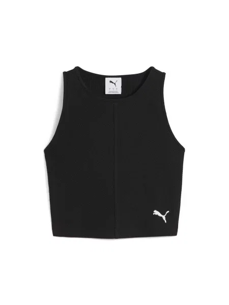Топ спортивний PUMA Wardrobe Ess Ribbed Crop Top комбінований верх чорний