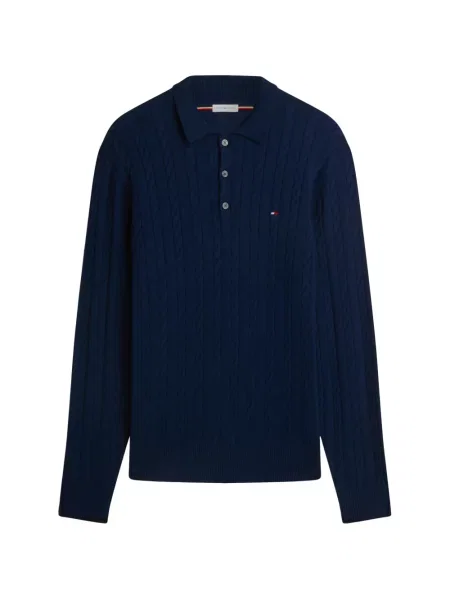 Gulerat tricou polo Tommy Hilfiger albastru