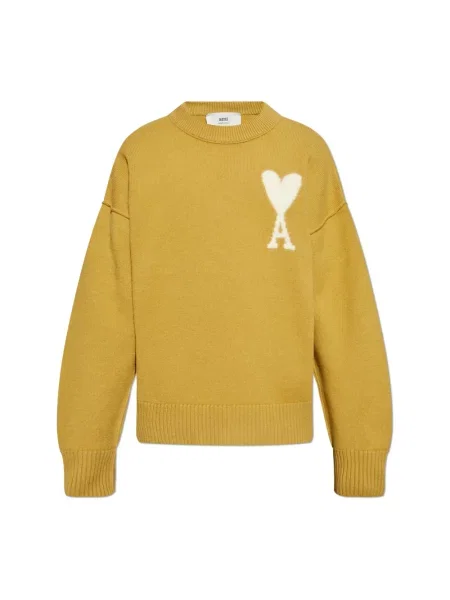 Sweter Ami Paris z logo zielony
