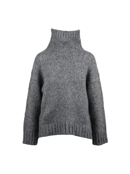 Sweter Alpha Studio wełniany szary