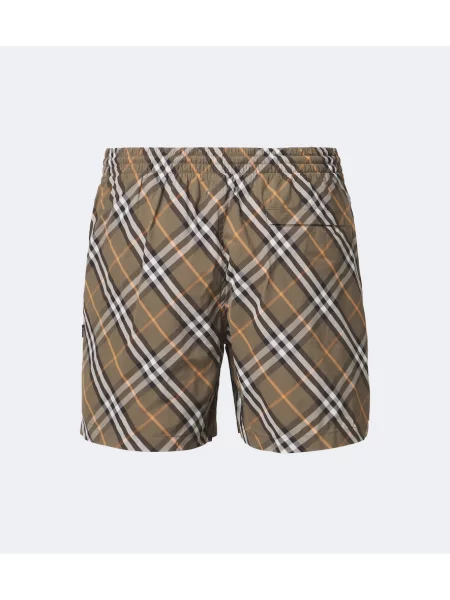 Plavalne hlačke Burberry s karirastim vzorcem rjava