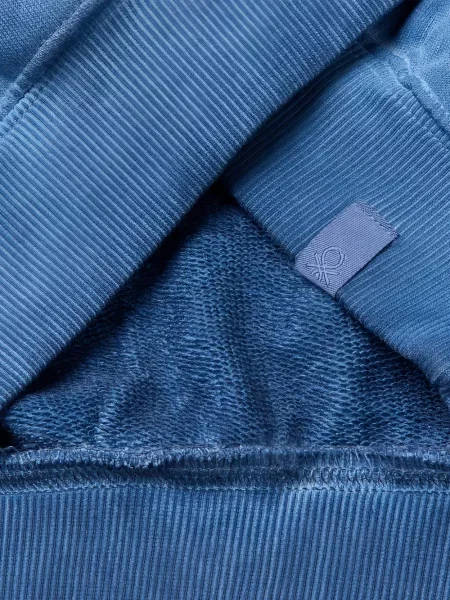 Bluza z kapturem dziecięca Benetton niebieska