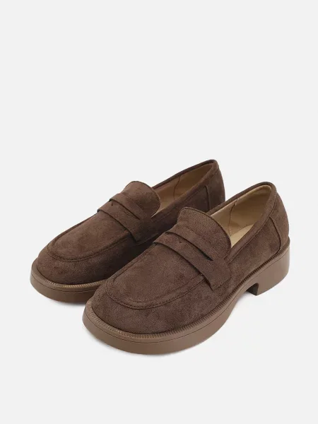 Лофери YUKI темно-коричневий екошкіра коричневі