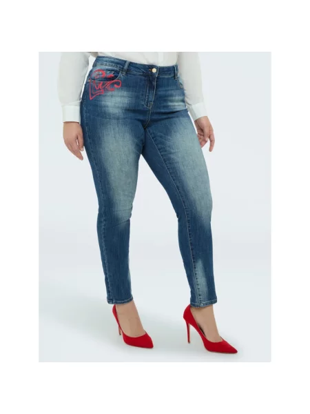 Skinny jeansy skinny Fiorella Rubino niebieskie