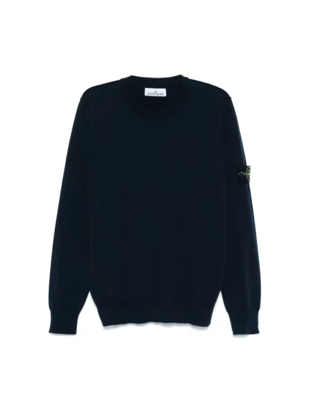 Sweter Stone Island wełniany z kamieniami niebieski