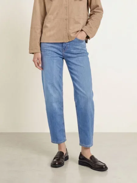 Opus Pants Barrel Džíny Mari Cosmo mid blue modré