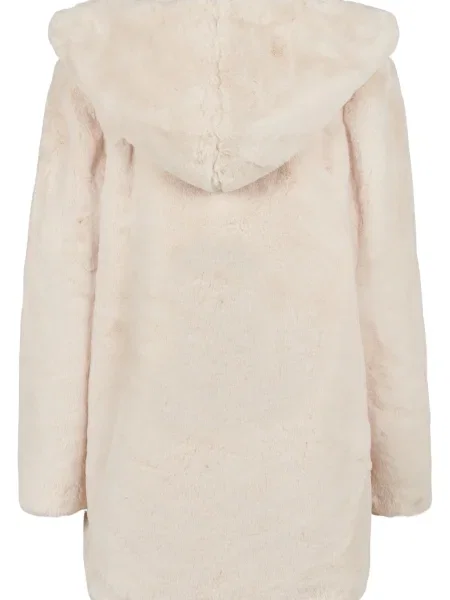 Urban Classics Átmeneti kabátok Ladies Hooded Teddy Coat piszkosfehér