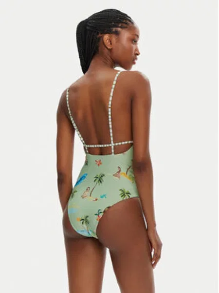 Seafolly Jednodílné plavky Isla Palm zelená