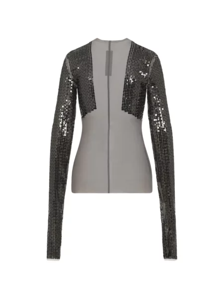 Tricou Rick Owens cu paiete gri