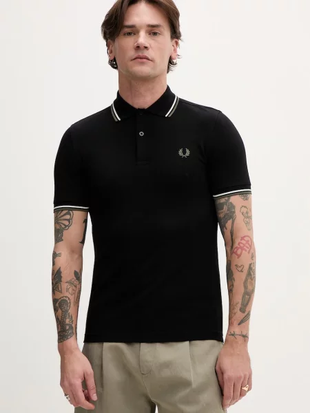 Fred Perry polo tričko Fred Perry The Twin Tipped Shirt černé