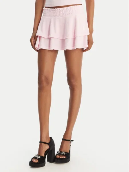 Juicy Couture Miniszoknya Smocked Terry rózsaszín