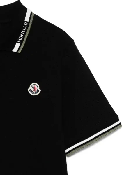 Koszulka polo dziecięca Moncler Enfant czarna