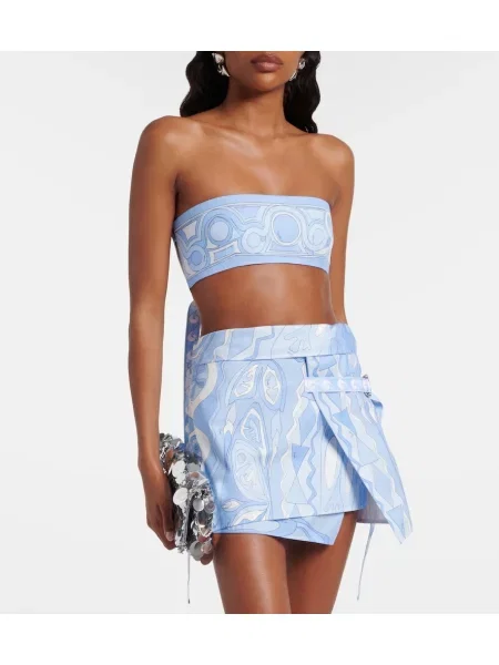 Top Pucci cu imagine albastru