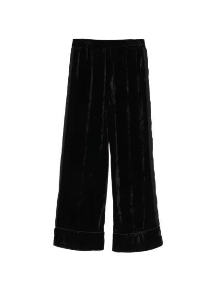 Pantaloni Liu Jo de catifea cu cordon negru