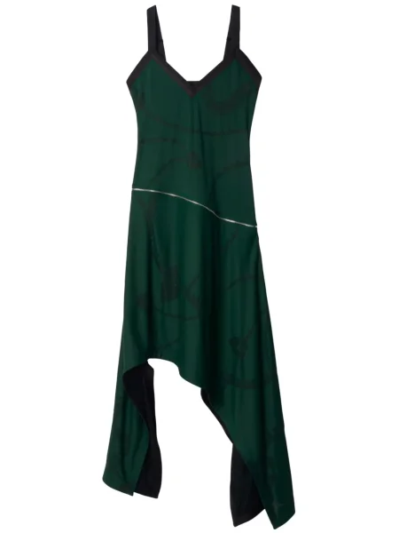 Rochie midi Burberry până la genunchi de costum verde