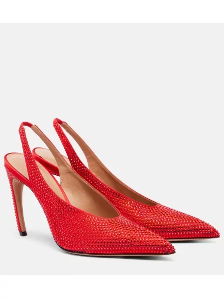 Pantofi cu toc The Attico slingback roșu