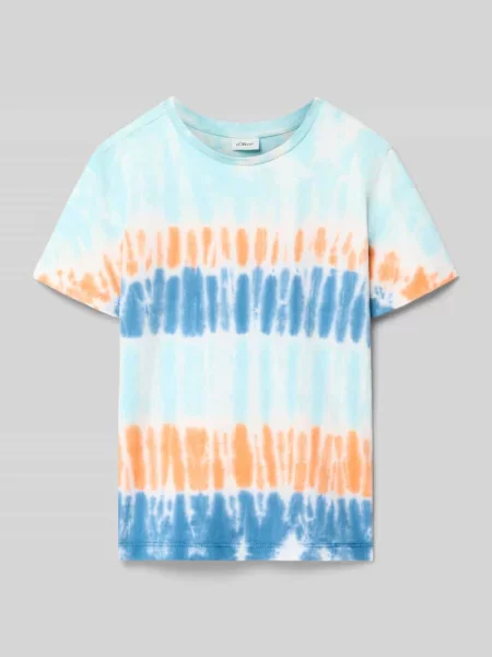 T-shirt o kroju regular fit z czystej bawełny S.oliver Red Label niebieska