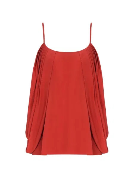 Bluzka Balmain drapowana czerwona
