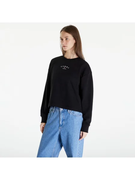 Sweatshirt Tommy Jeans Essential Logo 2 Relaxed Fit Crewneck Black XS czarne