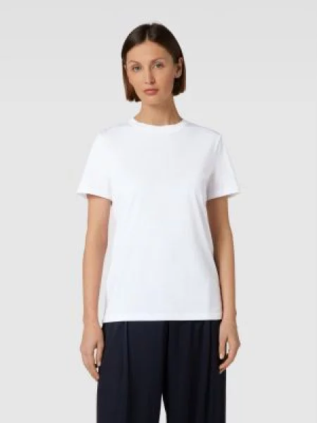 T-shirt z detalem z logo model ‘MYESSENTIAL’ Selected Femme biała