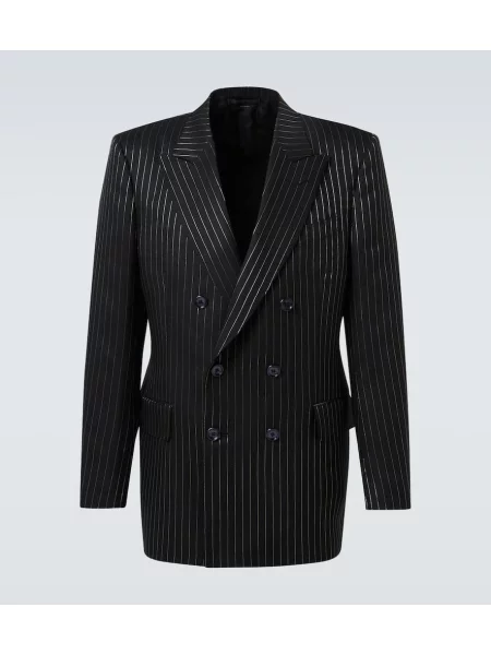 Sacou Tom Ford de lână cu dungi negru