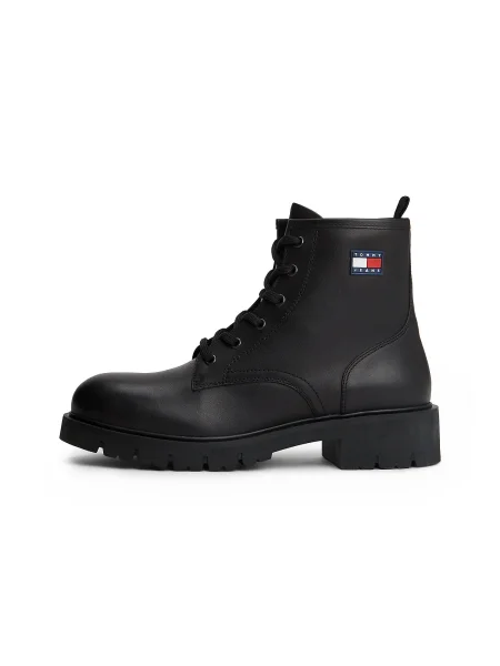 Tommy Jeans Šnurovacie členkové čižmy čierna