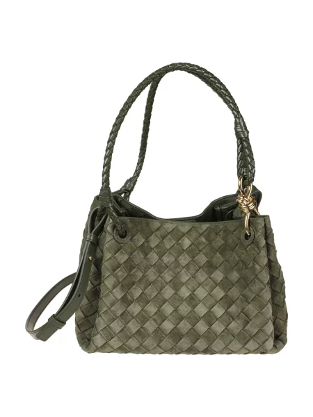 Torebka Bottega Veneta tweedowa zielona