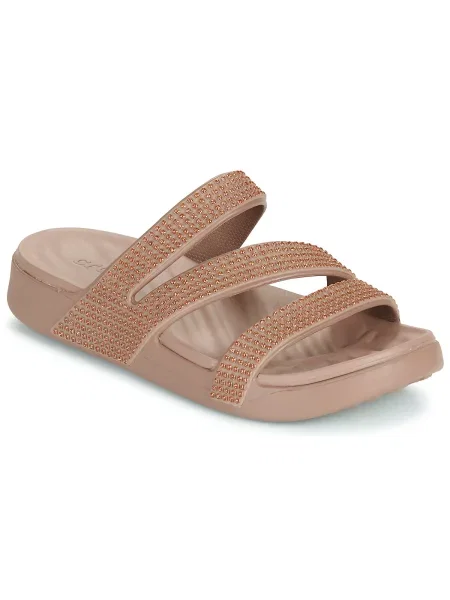 Naramnica natikači Crocs bež