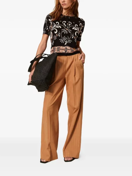 Fular Twinset cu imagine negru