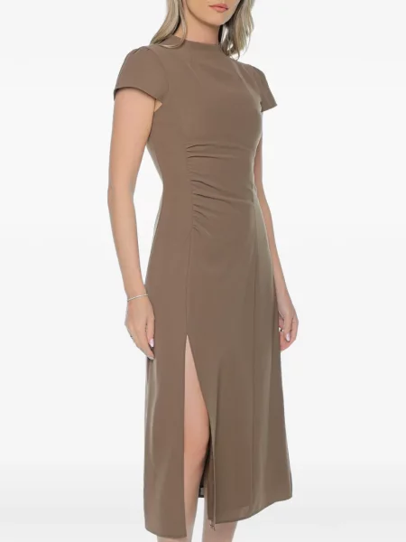 Rochie midi Armani Exchange cu volane maro