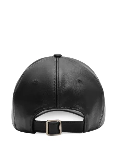 Șapcă Burberry din piele în carouri negru