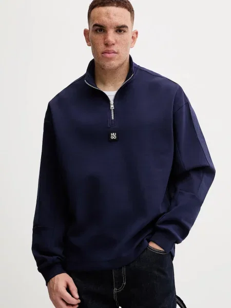 Pulover HUGO mornarsko modra