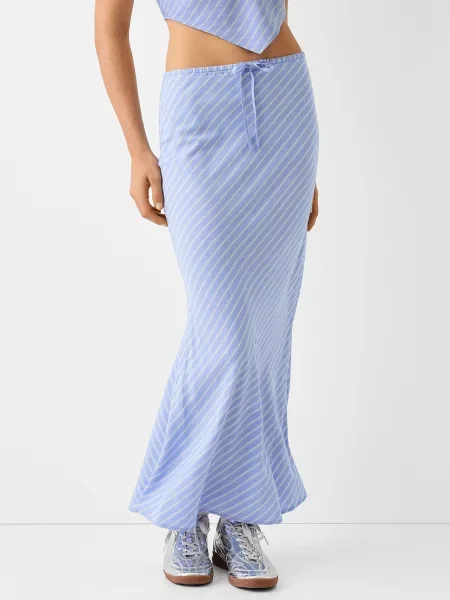 Bershka Fustă albastru deschis alb