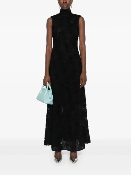 Rochie maxi Rotate Birger Christensen cu model floral plasă de costum negru