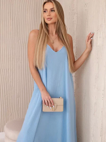 Odgovarati haljina Kesi Włoski od muslina plava