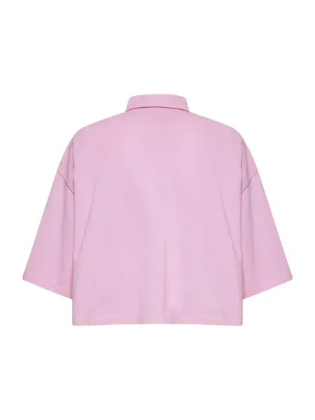 Haftowana koszulka polo Bottega Veneta różowa