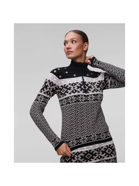 Termo mikina Newland Kristel Half black/stone černá