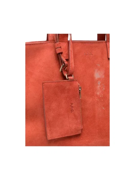 Shopperka A.p.c. skórzana pomarańczowa
