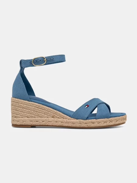 Espadrile Tommy Hilfiger Hemp Crossover Strap Wedge Espadrilles modra