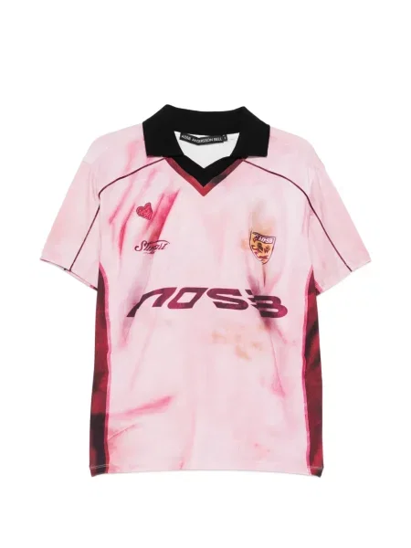 Tricou Andersson Bell cu imagine cu decolteu în V roz