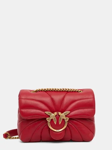 Pinko De piele geantă pe umăr Love Puff Mini roșu
