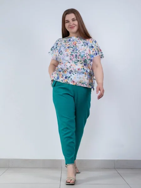 Лляні Штани повсякденні Nita смарагдовий