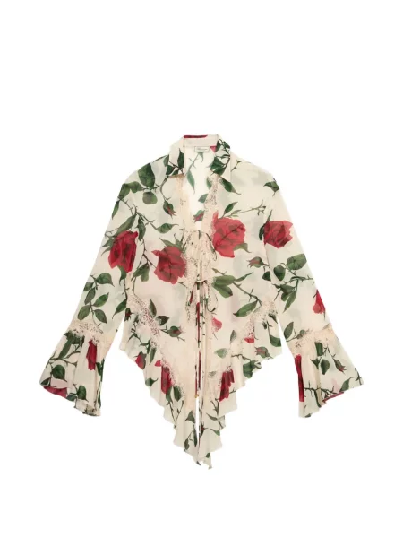 Cămașă Blumarine cu model floral cu imagine din dantelă