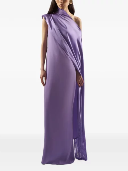 Rochie maxi Taller Marmo cu franjuri violet