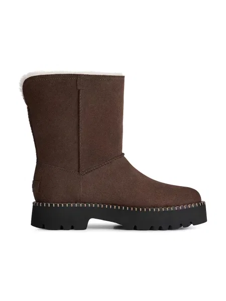 UGG W Uptowner Short Boot cizme de zăpadă pentru femei din piele întoarsă maro