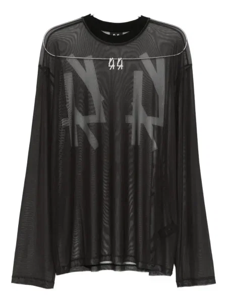 Tričko 44 Label Group s potiskem se síťovinou černé